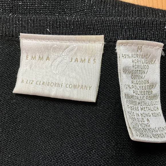 LIZ CLAIBORNE Emma James Beaded Cardi Medium - Picture 4 of 8